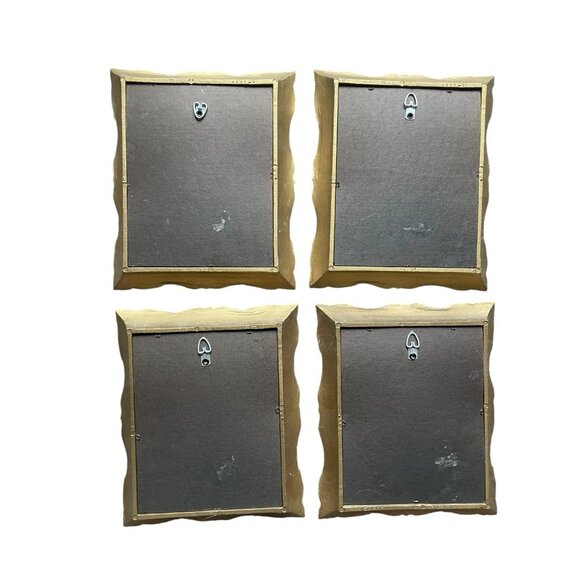 Vtg Burwood Botanical Fruit Prints Set 4 Ornate Gold Frame Hollywood Regency 60s - Picture 5 of 6